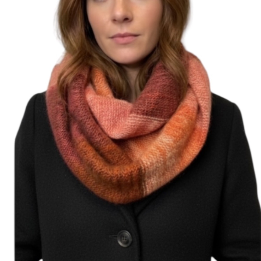 Jackson Rowe Infinity Scarf – Red & Orange Cozy Loop Scarf